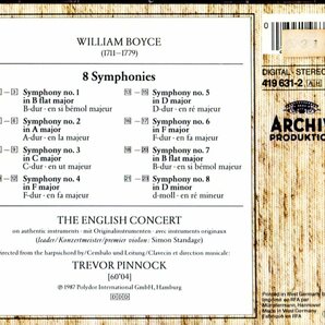 CD (即決) トレバー・ピノック指揮で/ ウィリアム・ボイスの８曲の交響曲/ イングリッシュ・コンソートの画像2