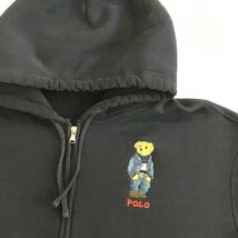 《 H 293》POLO Ralph Lauren ラルフローレン パーカー ジップアップ ポロベア 刺繍 XXL 紺 トップス 1円スタート アメリカ古着 古着卸_画像1