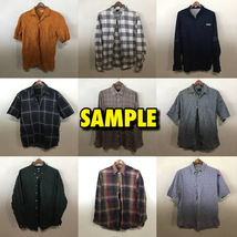 【T350】★1円スタート★ アメリカ古着卸オススメALL MEN'S SHIRT 大量 50kgベール目玉商品 S/S L/S 色デザイン豊富 ブランド有り 仕入れ_画像5