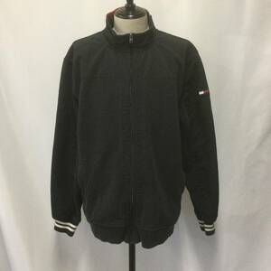 【N85】TOMMY HILFIGER トミー ヒルフィガー ジップアップ ジャケット XXLサイズ ブラック アメカジ アメリカ古着 古着 古着卸