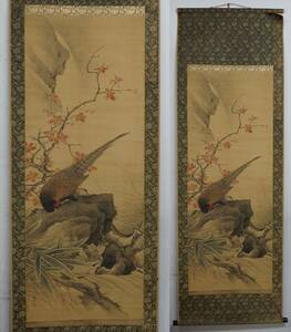 【模写】131　　荒木寛畝 　花鳥図　　幕末明治の絵師　　花鳥画を得意とする絵師　日本画　中国画　古画　時代掛軸