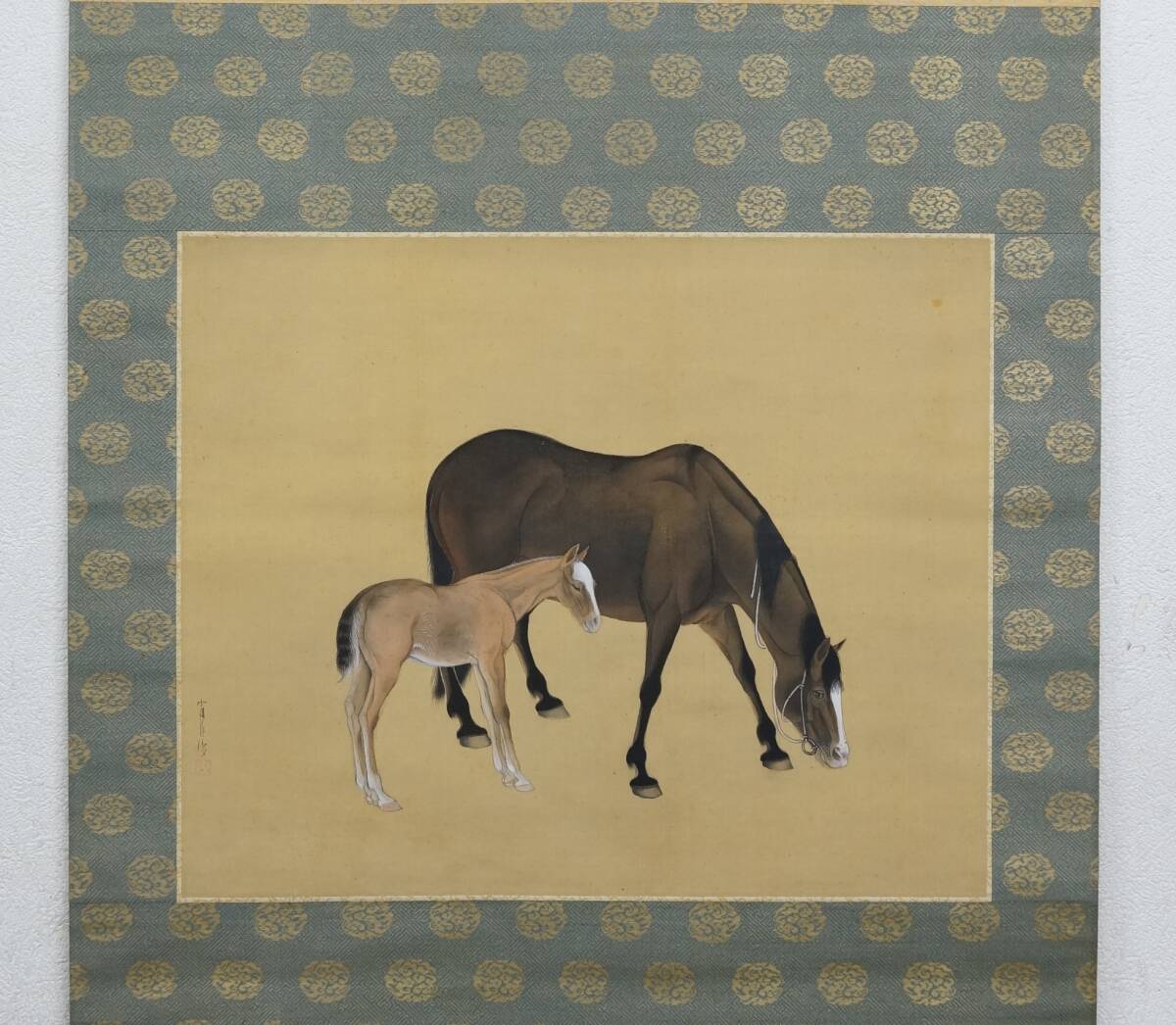 [Copy] 137 Tomiharu Negami Horse drawing (co-box) Studied by Somei Yuuki Born in Sakata, Yamagata Nihongain doujin Nihonga painter Hanging scroll, painting, Japanese painting, flowers and birds, birds and beasts