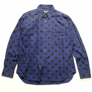 Comme des Garcons BLACK コム・デ・ギャルソン ブラック　2012年製　ブラックドットシャツ　ネイビー　コットン　古着屋　デザイナーズ　