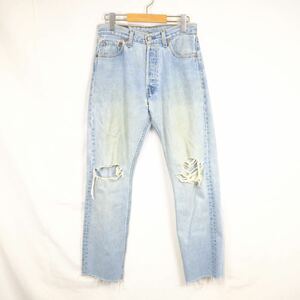 【1990s】USA製　リーバイス　501 ダメージジーンズパンツ　古着　levi's アメリカ製　襤褸　ボロ　ジーパン ボタンフライ 卸売り