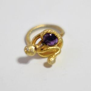 [1980s] Vintage Gold te The Yinling g ring Vintage euro antique .. city 