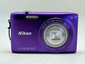 Nikon ニコン COOLPIX クールピクス S3300 コンパクトデジタルカメラ 紫 パープル 充電器欠品のため通電・動作未確認