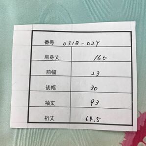 着物 総柄 袷 振袖 正絹 蝶 空色 春夏秋冬 着丈160cm 裄丈64.5cm 0318-02yの画像10