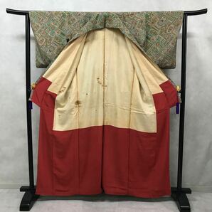 着物 総柄 袷 小紋 正絹 お花 春夏秋冬 着丈160cm 裄丈62cm 0319-17yの画像6