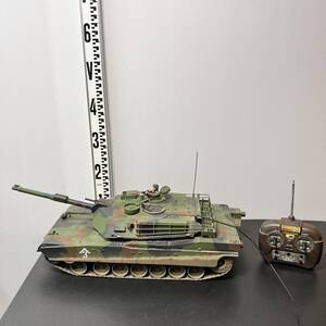 ジャンク M1A1 エイブラムス 戦車 ラジコン NATO迷彩 ジャンク 童友社 アンテナ破損 動作未確認 b3-46