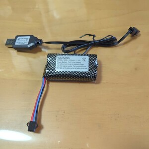 7.4V 1500 mAh SM-3Pプラグリチウム電池　USB充電ケーブル付き　DE43 DE60 mn86 mn128 1575ダンプトラック