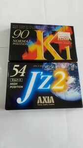 【未開封カセットテープ2本組】①AXIA K1ノーマルポジション90分　②AXIA J'z2ハイポジション54分