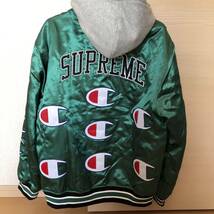 Supreme 18FW Champion Satin Varsity Jacket S シュプリーム チャンピオン ジャケット スタジャン_画像4