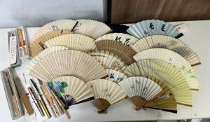  fan ... set sale 27ps.@ unused goods contains fashion accessories kimono small articles Japan dancing ...