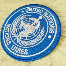 UNITED NATAIONS UNIES 国連 ☆ 刺繍ワッペン ベルクロ付　ミリタリー サバゲー マジックテープ パッチ_画像3