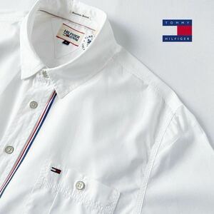 (美品) トミーヒルフィガー デニム TOMMY HILFIGER DENIM ボタンダウン 長袖シャツ L ホワイト 白 シャツ 