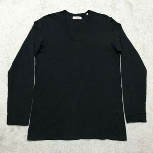 H.R.MARKET ハリウッドランチマーケット Uネック 長袖 Tシャツ ロンT アンダーシャツ 黒 ブラック 3 (L) ロングスリーブ ミリタリー 日本製