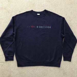 90s スペイン製 UNITED COLORS OF BENETTON ベネトン ビンテージ スウェット SWEAT パープル メンズ LARGE トレーナー 刺繍ロゴ 本国仕様