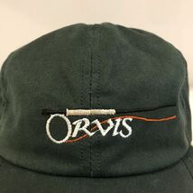 90's USA製 デッドストック ORVIS オービス ワックスドコットン キャップ 帽子 FLY ロッド 刺繍 CAP グリーン フィッシング ハンティング_画像6