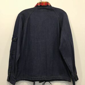 70s 80s Valley Co デニム カバーオール LARGE 襟ネル ビンテージ DENIM ショート ジャケット バットダイ VINTAGEの画像9