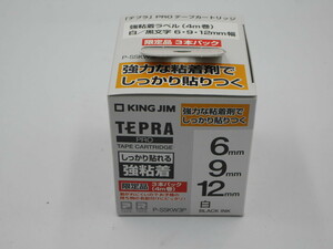 送料込み●新品●テプラ用テープカートリッジ 強粘着 6mm/9mm/12mm×4m巻●P-SSKW3P