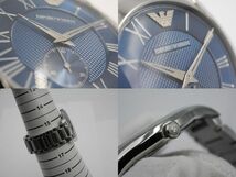 アルマーニ メンズ腕時計 AR-11085 ブルー文字盤 スモセコ●EMPORIO ARMANI_画像10