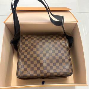 ★1円スタート★LOUIS VUITTON ルイヴィトン ダミエ ナヴィグリオ N45255 シリアルTH0012ショルダーバッグ ブラウン 茶色 エベヌ