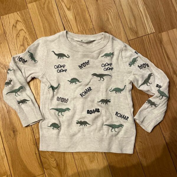 子ども服　90 H&M ニットセーター セーター トップス　恐竜
