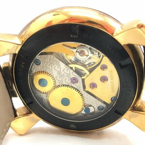 送料無料 GaGaMILANO ガガミラノ マヌアーレ 48ｍｍ 手巻き ゴールドプレート カーボンダイアル メンズ 腕時計 正規品の画像6