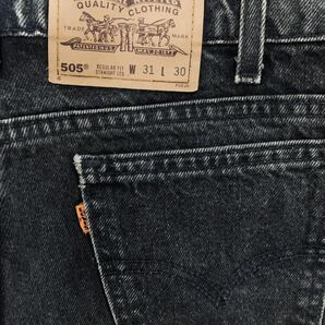 超希少 先染め 黒 90's Levi's 505 ブラック USA製 W31 L30 リーバイス ビンテージ 80's 70's 60's 50's 501 XX BIGE 66前期 506 507 606の画像1