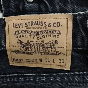 超希少 先染め 黒 90's Levi's 505 ブラック USA製 W31 L30 リーバイス ビンテージ 80's 70's 60's 50's 501 XX BIGE 66前期 506 507 606の画像9