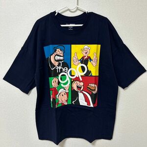 Tシャツ 半袖 半袖Tシャツ キャラクター　GAP POPEYE コラボTシャツ　ネイビー　プリントTシャツ　綿100%