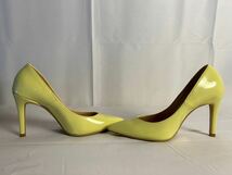 MAMIAN ヒール サイズ 22.5cm イエロー エナメル 靴 スエード パンプス レディース マミアン シューズ_画像4