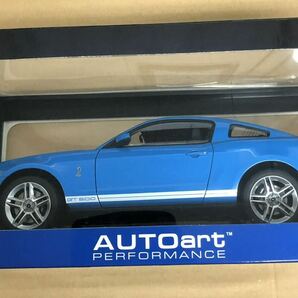 AUTOart 1/18 FORD SHELBY GT500（GRABBER BLUE/WHITE STRIPES）/オートアート ／マッスルカー/マスタング／シェルビー／アメ車の画像1