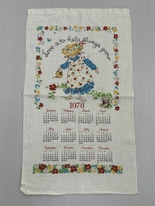 1978年 キッチン ティータオル カレンダー vintage USA ヨーロッパ ヴィンテージ [in-682]生まれ年　誕生日プレゼント