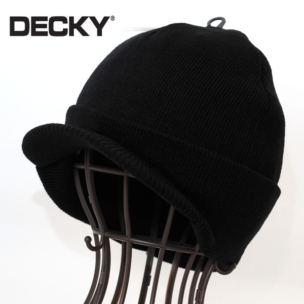 ニットキャップ 帽子 デッキー Decky Washed GI Caps ブラック 8009_dec-O ツバ付き ディッキー USA ロサンゼルス カリフォルニア