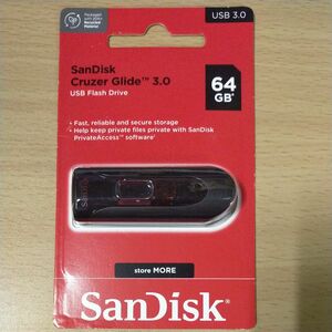 【新品未開封】SanDisk USBメモリ64GB USB3.0 サンディスク Cruzer Glide フラッシュメモリ