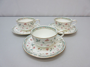 ★sm0902　ノリタケ　カップ&ソーサー　花更紗　3客セット　Noritake　HANA SARASA　ティーカップ　コーヒー　紅茶　洋食器　インテリア★