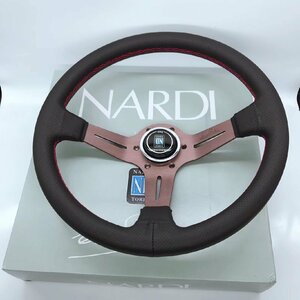 新品 NARDI ナルディ クラシック スポーツステアリング BKレザー ポリッシュスポーク350mm（14インチ）ペプチド色