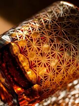 切子 菊繋ぎ紋 高級グラス 冷酒杯 手作りワインセット ロックグラス ビールウイスキーグラス 250ml (赤)_画像4