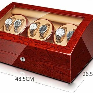 新型の腕時計自動巻き上げ機 6+7本巻き ウォッチワインダー 自動巻き時計ワインディングマシーン マブチモーター PU 炭素繊維の画像2