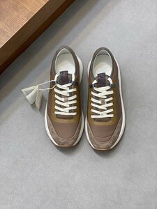 BRUNELLO CUCINELLI ブルネロ クチネリ メンズスニーカー ウォーキングシューズ　ローカット 本革 スポーツ 靴　春夏39-44サイズ ブラウン