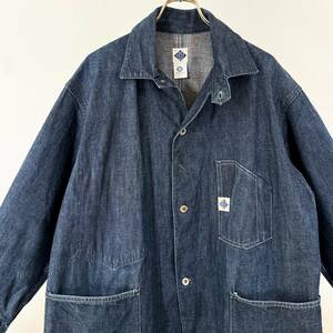 希少《 Old Model / Medium 》90s 美品【 POST OVERALLS インディゴ デニム チンスト エンジニア ジャケット アメリカ製 M 】