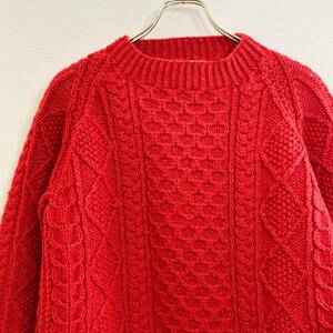 希少《 LockGarman / Red 》60s 70s 美品【 Galway Bay Products ビンテージ 赤 アランセーター aran islands 】