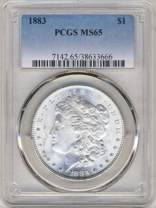 ●アメリカ 1883年 PCGS MS65 モルガンダラー １ドル銀貨