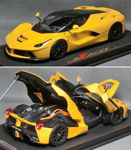 1/18スケール　フェラーリ　ラ・フェラーリ（Giallo Modena *イエロー）　*メーカー名：BBR　*品番BBR182201-4DIE　　*06