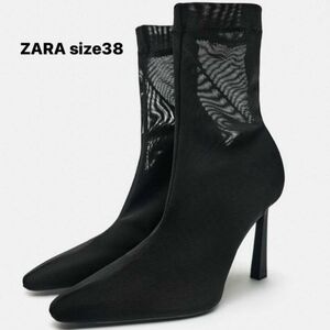 ZARA ハイヒール　メッシュ　アンクルブーツ