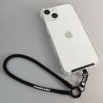 スマホ ステンレス ストラップホルダーブラック 全機種対応 金属タイプ ショルダー ネック アタッチメント おしゃれ iphone android_画像4