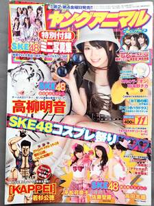 SKE48 高柳明音　グラビア切抜き 9ページ　特別付録 SKE48 ミニ写真集 36ページ付 ヤングアニマル2011年11号