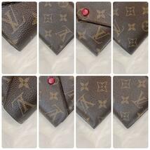 ルイヴィトン LOUIS VUITTON 円 札入れ 折り財布 三つ折り財布 ブラウン 茶色 モノグラム レディース エベヌ フューシャ ピンク_画像7