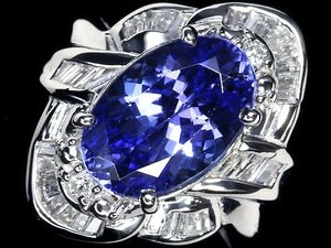 UL10991S【1円～】新品仕上【RK宝石】《Tanzanite》希少宝石 極上タンザナイト 大粒2.973ct!! 極上ダイヤモンド Pt900 高級リング ダイヤ